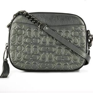 Coach Metallic Signature Embossed Metallic Leather Camera Bag Style 38627